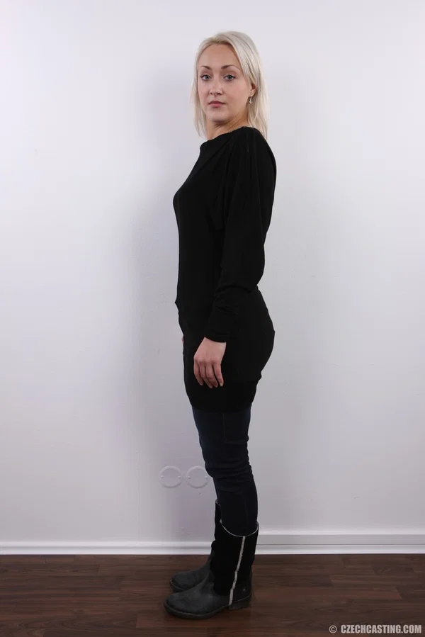 Platinum blonde amateur Lucie stands naked after losing her clothing  - Czech, Casting, Amateur, Face, Babe, European, Ass, Thong, Close Up, Hairy  - Photo 3