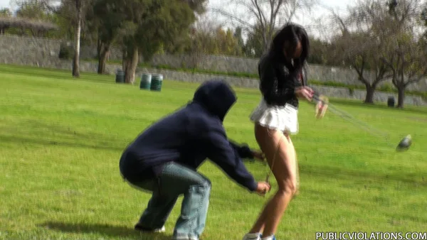 Brunette Russian babe on the golf court gets her short skirt lifted by a perv  - Teen, Outdoor, Cute, Non Nude  - Photo 13
