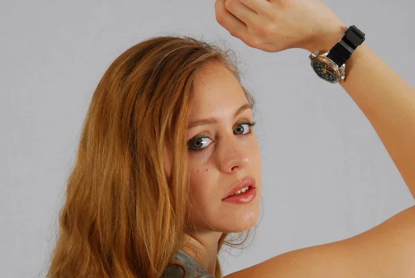 Pretty redhead Jennifer displays her Citizen diver's watch while fully clothed  - Redhead, Amateur, Clothed, Face, Beautiful, Babe, Solo, Non Nude  - Photo 11