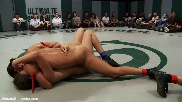 Naked girls participate in a lesbian wrestling match before a crowd  - Sports, Emo, Lesbian, Tall, BDSM, Bondage, White, Sexy, Brunette, Blonde  - Photo 16
