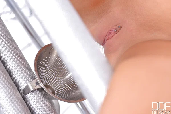 Busty blonde babe Kiara Lord locked in cage and until pissing herself  - Fetish, Bondage, BDSM, Blonde, European, Babe, Pissing, Big Tits, Close Up, Spreading  - Photo 15