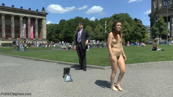 Public Disgrace featuring Juliette March, Steve Holmes Naked Pictures  - Hairy, Public, BDSM, Bondage, Petite, Ass, Shorts, Leather, Outdoor, Natural Tits  - Photo 11