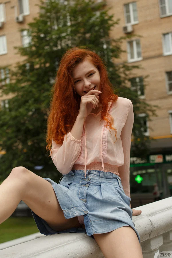 Beautiful babe Kari Pitinova flashes an upskirt wearing white panties  - Public, Wife, Glasses, Amateur, Skirt, Non Nude, Babe, Beautiful, Solo, Outdoor  - Photo 2
