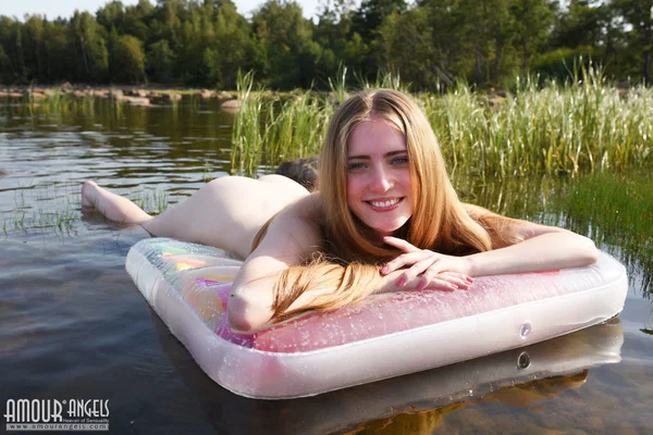 Petite teen Malinka makes her nude debut in shallow water near the shore  - Outdoor, Teen, Amateur, Skinny, Blonde, European, Ass, Tiny Tits, Shaved, Babe  - Photo 12
