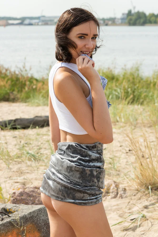 Cute Ukrainian teen Oxana Chic unveils her sexy body with tan lines in public  - Beach, Outdoor, Ukrainian, Natural Tits, Upskirt, Sexy, Babe, Skirt, Short Hair, Ass  - Photo 3
