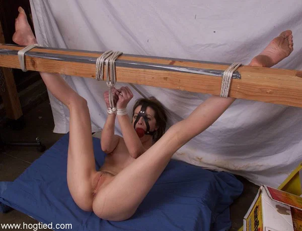 Submissive Molly Matthews gets whipped & spanked while tied up and ball-gagged  - Bondage, Spreading, BDSM, Pussy, Legs, Feet, Close Up  - Photo 1