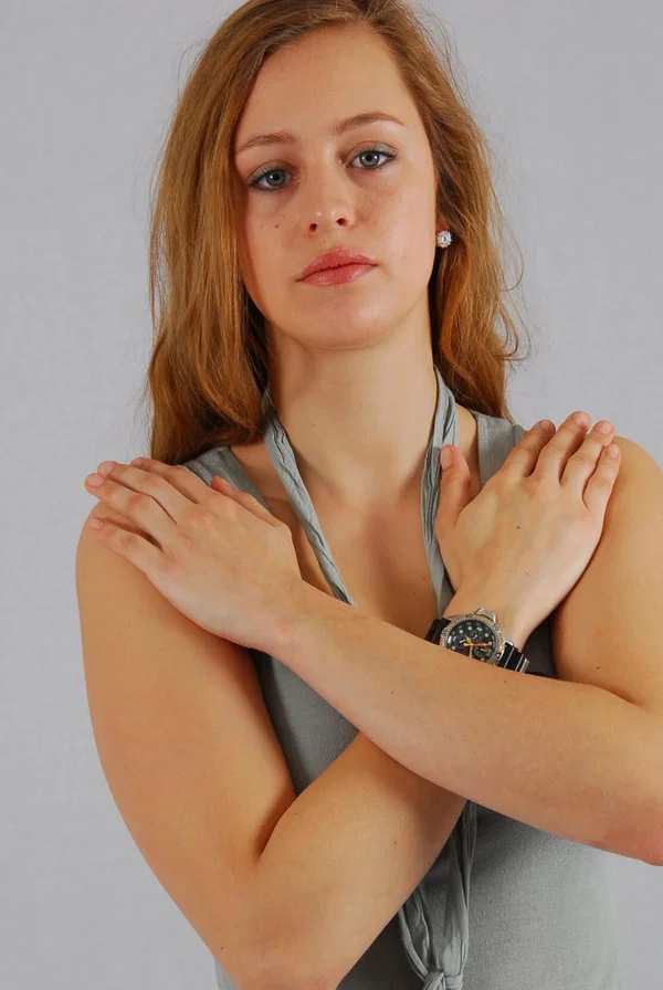 Pretty redhead Jennifer displays her Citizen diver's watch while fully clothed  - Redhead, Amateur, Clothed, Face, Beautiful, Babe, Solo, Non Nude  - Photo 9