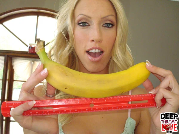 Blonde MILF showing her oral sex skills with some vegetables and fruits  - MILF, Blonde, Babe, Beautiful, Solo, Cute, Teen  - Photo 10