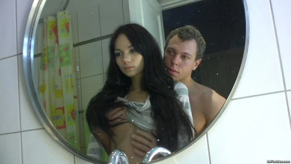 Brunette teen beauty Karina gets fucked from behind by her BF in the shower  - Bath, Ass Fucking, Amateur, Hardcore, Doggy Style, Teen, Skinny, Ass, Cowgirl, Blowjob  - Photo 3