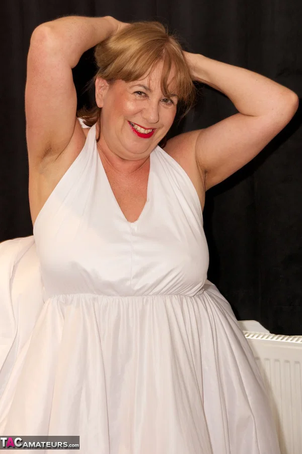 British amateur Speedy Bee removes a pretty dress to show her tits and twat  - Mature, Chubby, Curvy, Thick, Pussy, BBW, Saggy Tits, British, Big Tits, Amateur  - Photo 9