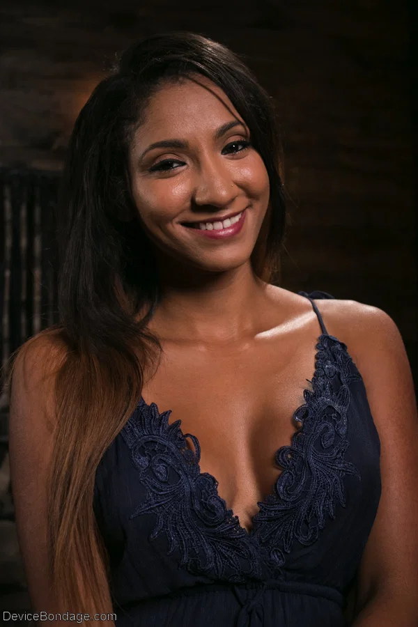 Busty tied up Latina Sadie Santana gets her pussy whipped and fingered  - Latina, Bondage, Dildo, Tall, BDSM, Brunette, Feet, Spreading, Pussy  - Photo 1