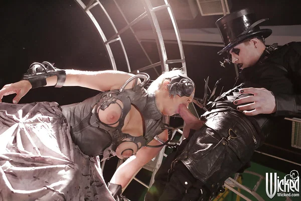 Gorgeous pornstar in steampunk outfit gives a passionate blowjob  - Blowjob, Pornstar, MILF, Handjob, Cum In Mouth, Big Tits, Cumshot, Nipples, Fake Tits  - Photo 15