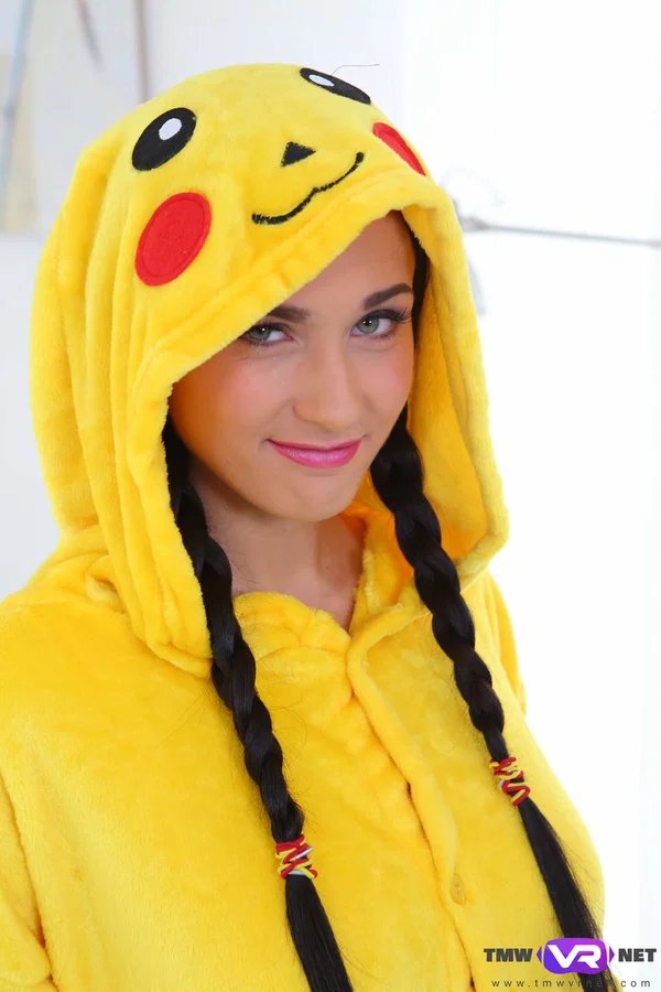 Sweet teen in Pikachu costume Nicole Love flaunts her boobs and toys herself  - Teen, Natural Tits, Dildo, Ass, Pigtails, Masturbation, Big Tits, European, Tattoo, Beautiful  - Photo 1