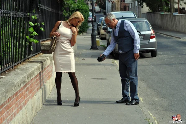 Petite Hungarian babe Valentina Valenti treats an old man to a sexy striptease  - British, Mom, Reality, Stockings, MILF, Public, Old Man, High Heels, Upskirt, Outdoor  - Photo 3