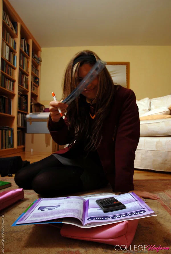 College student Samantha Buxton unveils her full breasts while wearing hose  - Schoolgirl, College, Uniform  - Photo 8