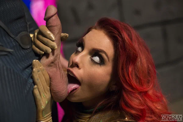 Redheaded pornstar in a hero costume Britney Amber gives an amazing blowjob  - Cosplay, MILF, Big Tits, Pornstar, Redhead, Shorts, Big Cock, Kissing, High Heels, Blowjob  - Photo 10