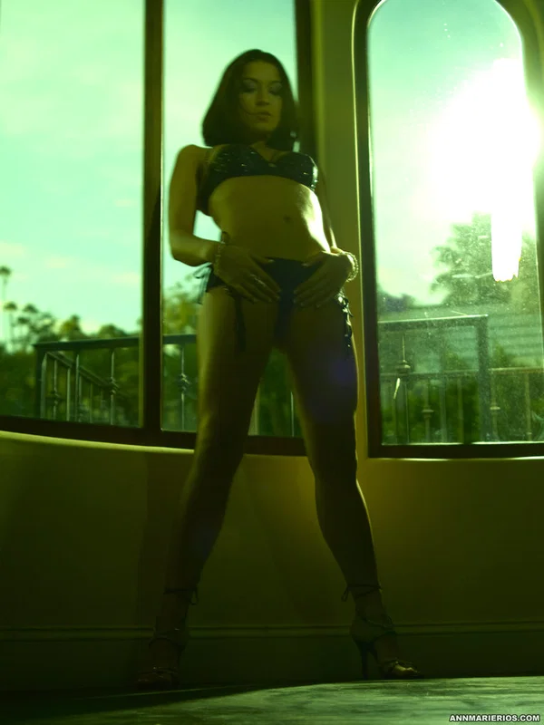 Latina MILF Ann Marie Rios discards her lingerie to go nude in strappy heels  - MILF, Latina, Lingerie, High Heels, Ass, Legs, Spreading, Brunette, Panties, Asshole  - Photo 1