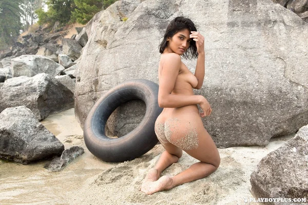 Amateur model Angel Constance poses naked in a stream for Playboy shoot  - Brunette, Outdoor, Amateur, Hairy, Babe, Panties, Spreading, Legs, Nipples, Pussy  - Photo 14