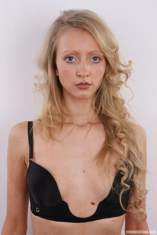 Petite blonde in black boots strips to stand naked for the first time  - Casting, Czech, Face, Amateur, Beautiful, Blonde, Jeans, Pussy, Tiny Tits, Ass  - Photo 13