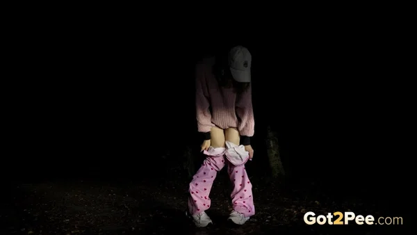 White girl Squanch Baby gets caught taking a pee outdoors at night  - Pissing, Public, Outdoor, Non Nude, European, Babe, Beautiful, Solo  - Photo 14