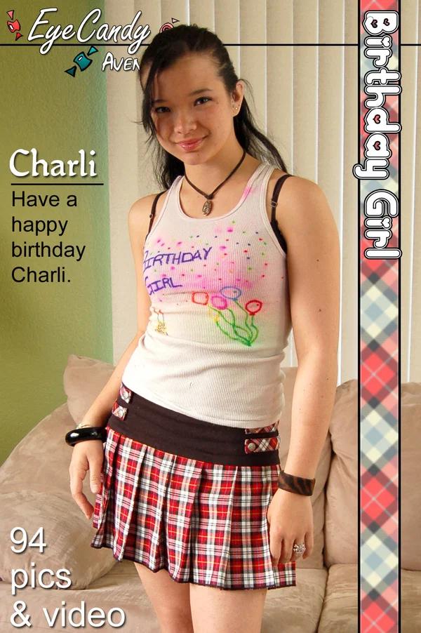 Young amateur Charli gets naked in red heels while celebrating her birthday  - Amateur, Upskirt, Tiny Tits, Ass, Skirt, High Heels, Nipples, PAWG, Clothed, Solo  - Photo 1