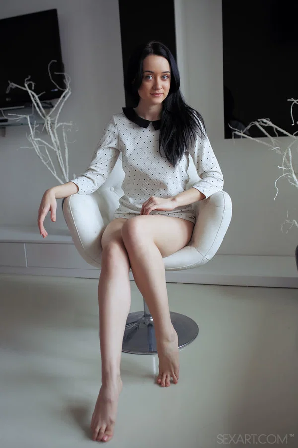 Dark haired teen Frona A plays with her tits while showcasing her perfect twat  - Teen, Babe, Pussy, Shaved, European, Spreading, Ass, Big Tits, Close Up, Legs  - Photo 1