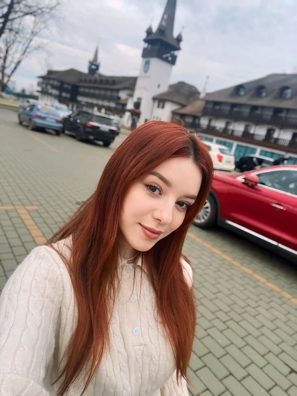 Nice redhead Sofi Foxxxy uncovers her small tits during a solo show  - Schoolgirl, Housewife, Girlfriend, Boots, Redhead, Petite, Big Tits, Outdoor, Non Nude, Cute  - Photo 3