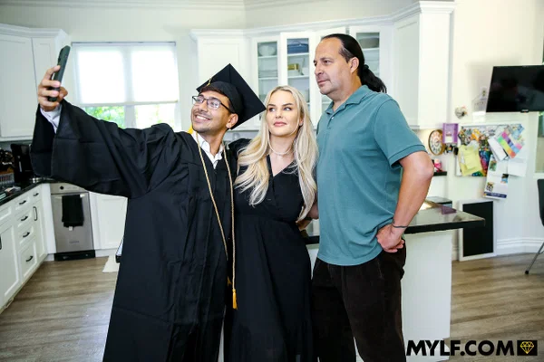 Naughty blonde MILF Slimthick Vic fucks her stepson on his graduation day  - Pornstar, Hardcore, Groupsex, Skirt, PAWG, Ass, Natural Tits, Clothed, Cowgirl, Reality  - Photo 10