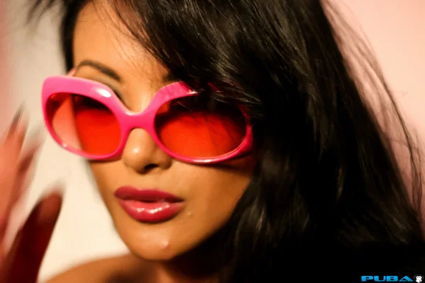 Black haired pornstar Keani Lei reveals her small titties and toys herself  - Asian, Socks, Pornstar, Glasses, Feet, Short Hair, Spreading, Pussy  - Photo 1