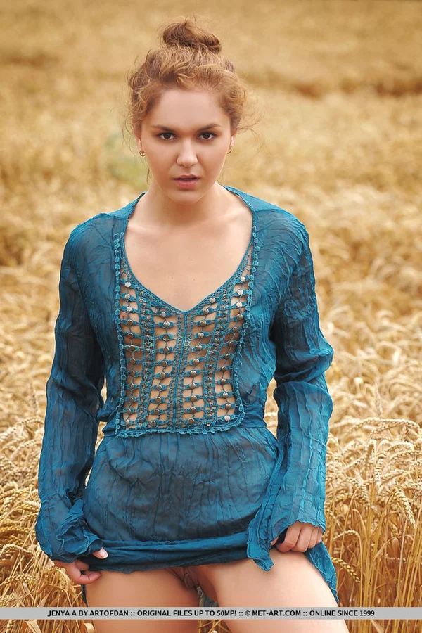 Teen solo girl Jenya A takes off her clothes to pose naked in a field of wheat  - Outdoor, Teen, Babe, Spreading, Pussy, Clothed, Glamour, Ass, Beautiful, Tiny Tits  - Photo 10