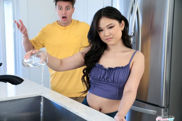 Asian teen Lulu Chu has sex with her stepbrother in a bathroom  - Chinese, Asian, Reality, Petite, French, Hardcore, Bath, Teen, Doggy Style, Ass  - Photo 6