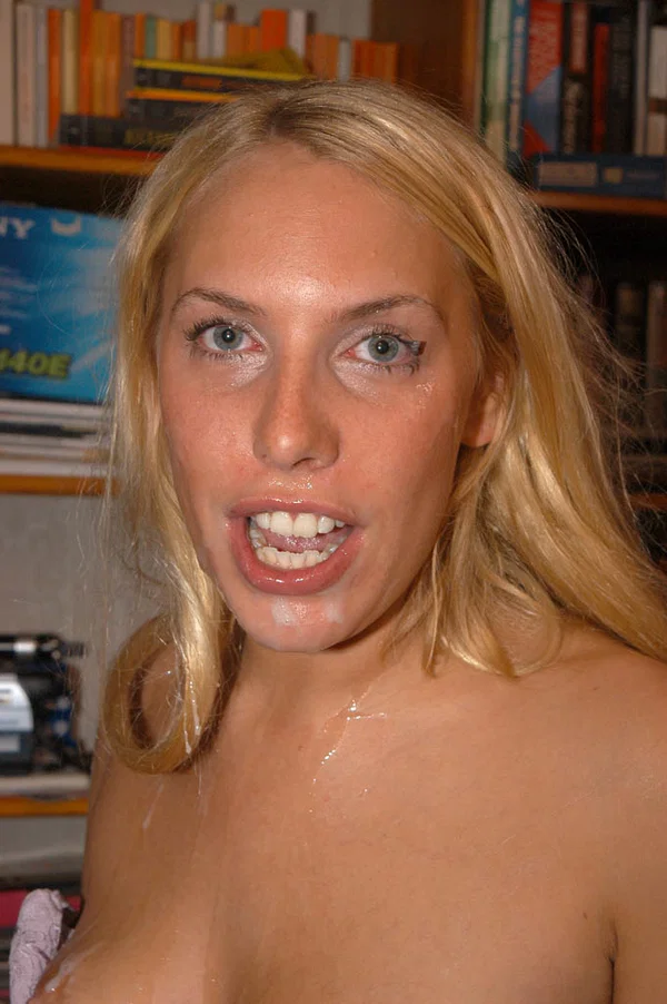 Skilled British MILFs Teoni & Sandie Caine participate in bukkake action  - Facial, Mature, British, MILF, Blonde, Blowjob, Handjob, White, Non Nude  - Photo 14