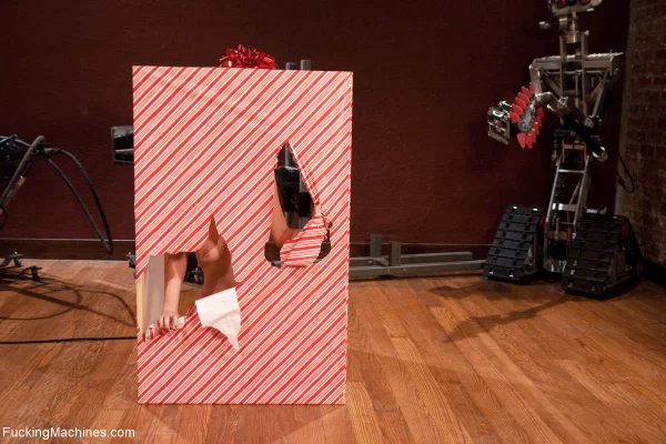 Hottie Tiffany Tyler tears up a big presents & reveals herself riding a sybian  - Short Hair, Beautiful, Big Tits, Babe, BDSM, Bondage, Dildo, Brunette, Fake Tits, Spreading  - Photo 4