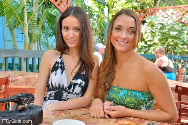 Clothed lesbians Mary & Aubrey flash no panty upskirts on Hawaiian streets  - Lesbian, Ass, Spreading, Clothed, Outdoor, Shaved, Beach, Upskirt, Pussy, Skirt  - Photo 1