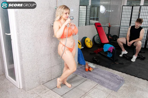 Busty blonde Jessica Bunnington has ass to mouth sex on a home gym mat  - Gym, Family, Big Tits, Anal, Bikini, Handjob, Pussy, Blonde, European, Non Nude  - Photo 4