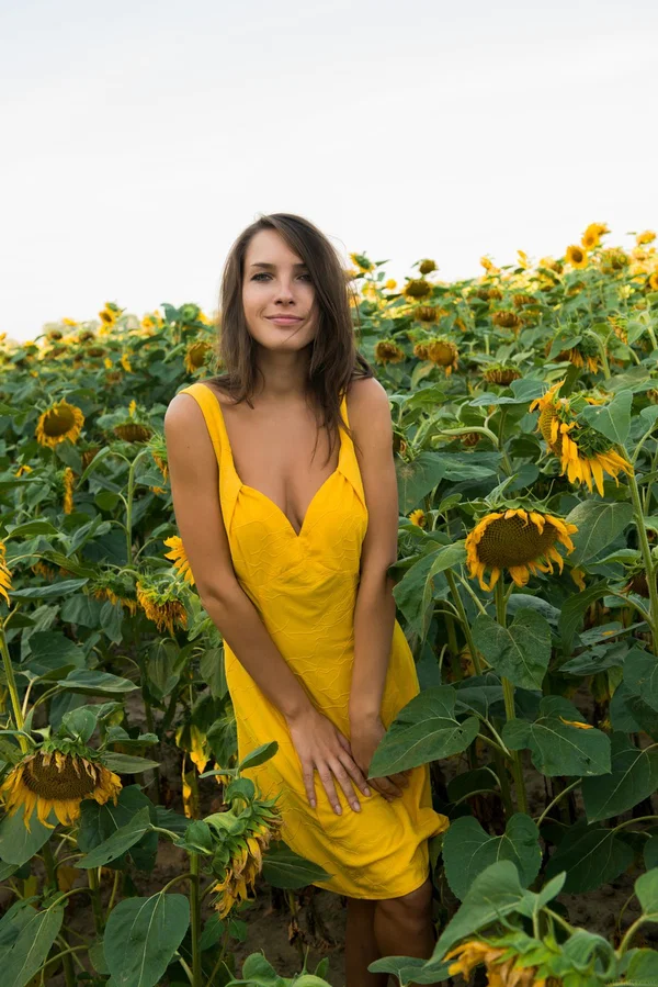 Young beauty Semmi A gets totally naked amid a field of sunflowers  - Ukrainian, Brunette, Beautiful, Glamour, Teen, Babe, Solo, Sexy, Cute, Model  - Photo 1