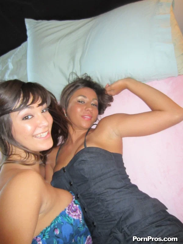Dark haired beauties Holly and Stephanie cuddle and kiss in bed  - Reality, Ebony, Lesbian, African, Shorts, Ass, Black, Cute, Teen, PAWG  - Photo 12