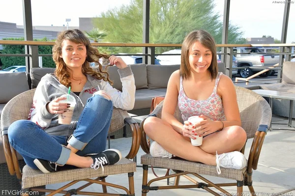 Cute flexible girls drop hot panties to bare sexy ass outdoors & fondle tits  - Teen, Latina, Flexible, Lesbian, Cute, Legs, Outdoor, Ass, Natural Tits, Jeans  - Photo 1