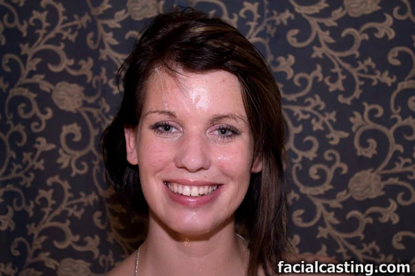 Brunette sweetie gives an eye-contact blowjob after posing naked on a bed  - Facial, Casting, Big Cock, Blowjob, Short Hair, Non Nude, Spreading, Pussy  - Photo 17