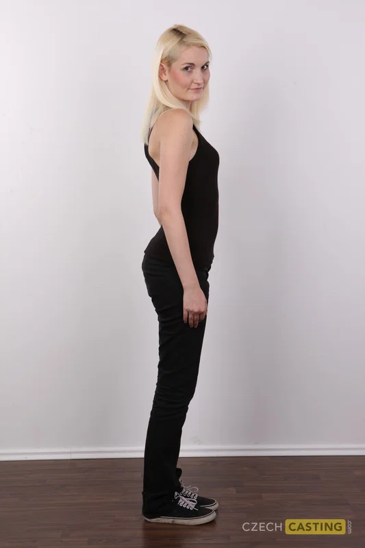 Blonde amateur strips off her clothes to pose totally naked on a stool  - Amateur, Close Up, Casting, Ass, Nipples, Jeans, Hairy, Tiny Tits, Shaved, Face  - Photo 3
