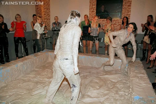 Seductive european fashionistas are into messy mud wrestling  - Fetish, European, Shorts, Skirt  - Photo 4