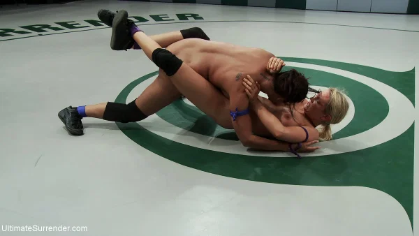 Brunette and blonde lesbians wrestle each other on a wrestling mat  - Sports, MILF, Latina, BDSM, Bondage, Lesbian, Ass, Tattoo, Brunette, PAWG  - Photo 12