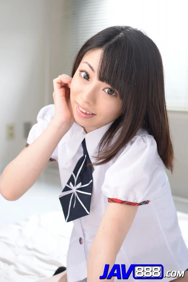 Japanese coed Amina Kiuchi gets nearly totally naked on top of her bed  - Japanese, Schoolgirl, Asian, Petite, Teen, Pussy, Panties, Stockings, Natural Tits, Skirt  - Photo 13