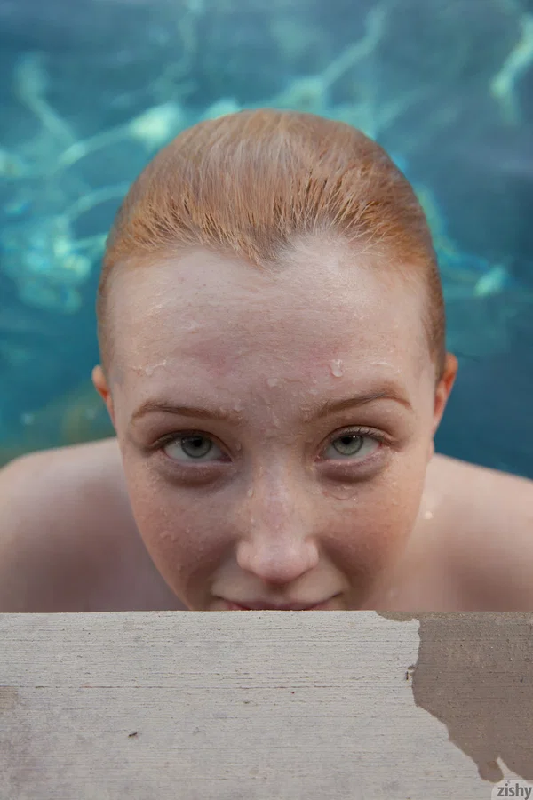 Half-naked babe Samantha Rone stretching and showing her boobs in the pool  - Redhead, Amateur, Petite, Teen, Wet, Bikini, Cute, Outdoor, Solo, Undressing  - Photo 11