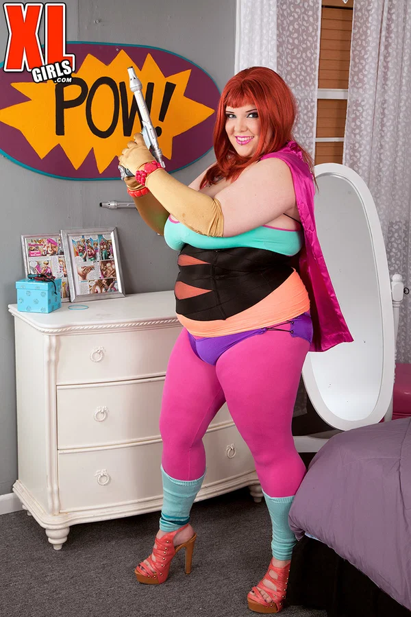 Redheaded fatty Kitty Mcpherson releases her large boobs from cosplay attire  - Cosplay, BBW, Yoga Pants, Chubby, Thick, Big Tits, Curvy, Natural Tits, Nipples, Clothed  - Photo 3