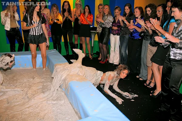 Seductive fetish gals with petite tits are into messy mud wrestling  - Fetish, Skirt, Ass, Glasses, Spreading, Asshole, PAWG  - Photo 7