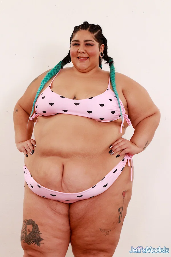 SSBBW Crystal Blue removes a bra and panty set to pose naked in shoes  - SSBBW, BBW, Ebony, Saggy Tits, Big Tits, Tattoo, African, Ass, Curvy, Lingerie  - Photo 2