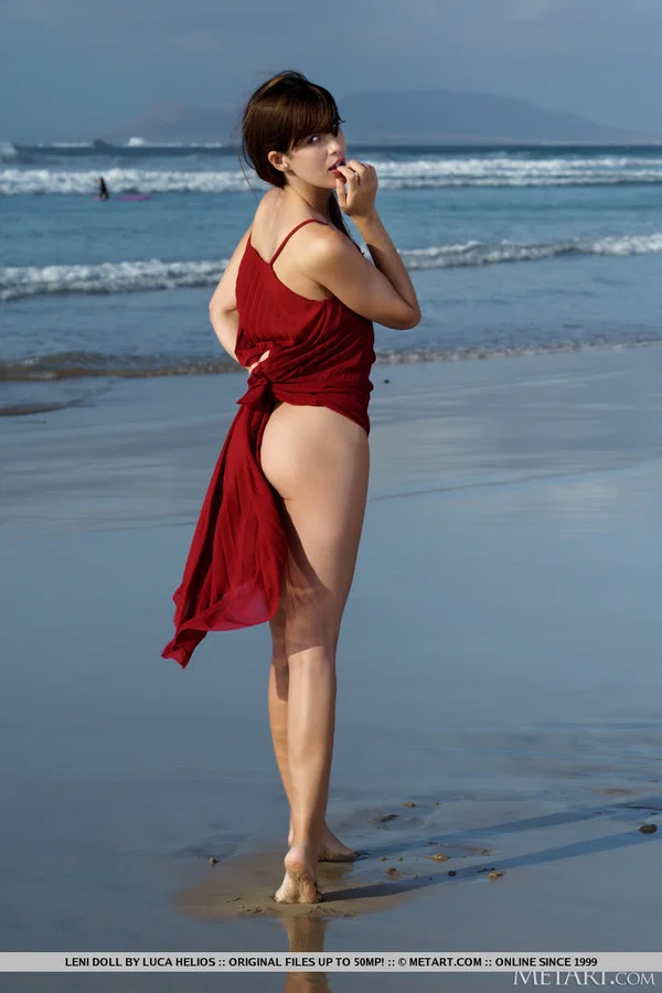 Nice teen Leni Doll gets completely naked while at the beach  - Beach, Outdoor, Teen, Latina, Pussy, Glamour, Close Up, Tiny Tits, Spreading, Model  - Photo 2