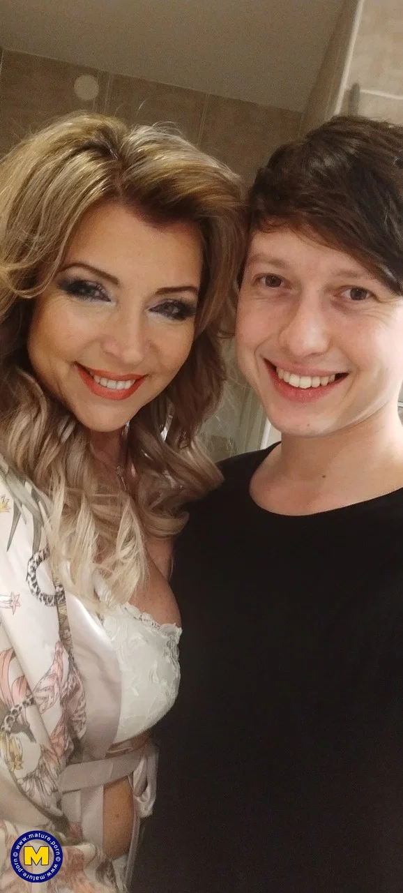 Blonde cougar Jeanette has sex on a bed with her far younger lover  - Mature, Family, BBW, Curvy, Reality, Pussy Licking, Clothed, Skirt, Chubby, Big Tits  - Photo 1