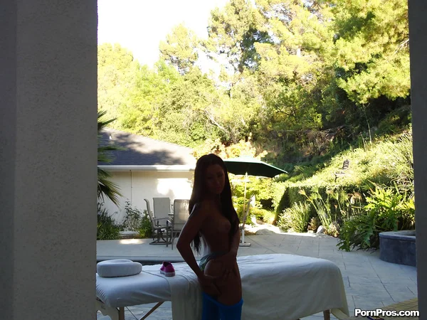 Asian beauty Amia Miley peels off yoga clothes before sleeping on massage bed  - Massage, Outdoor, Ass, Big Tits, Legs, Panties, Yoga Pants, Pool, Close Up, PAWG  - Photo 4